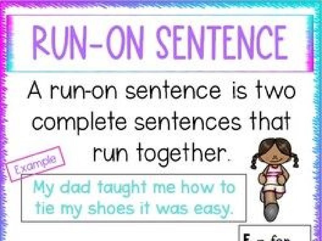 girl drawing run-on sentence