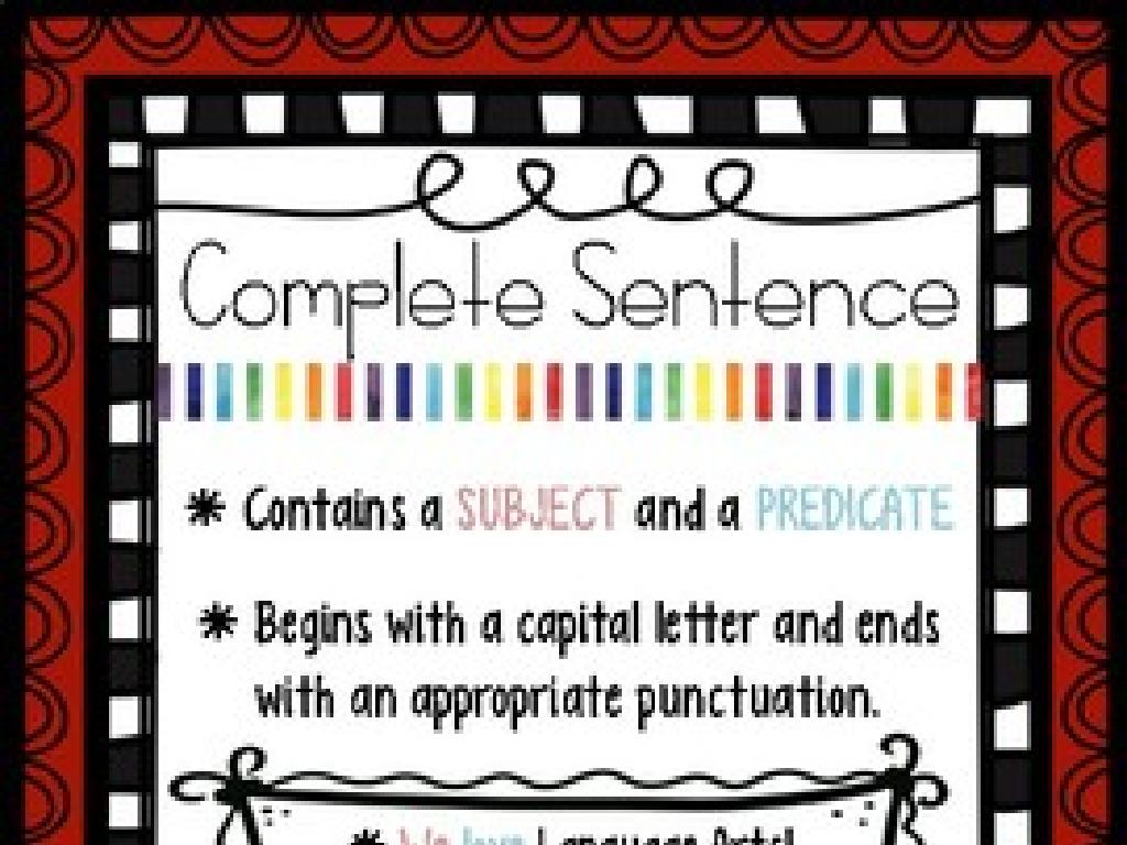 colorful sentence poster