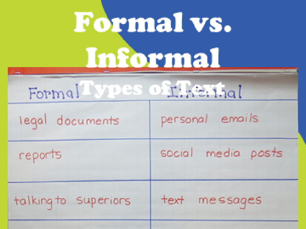 formal informal text