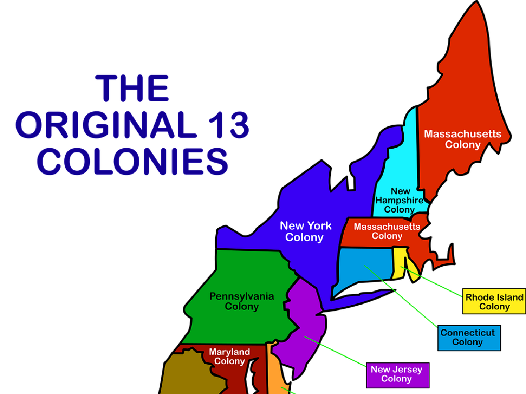 original 13 colonies map