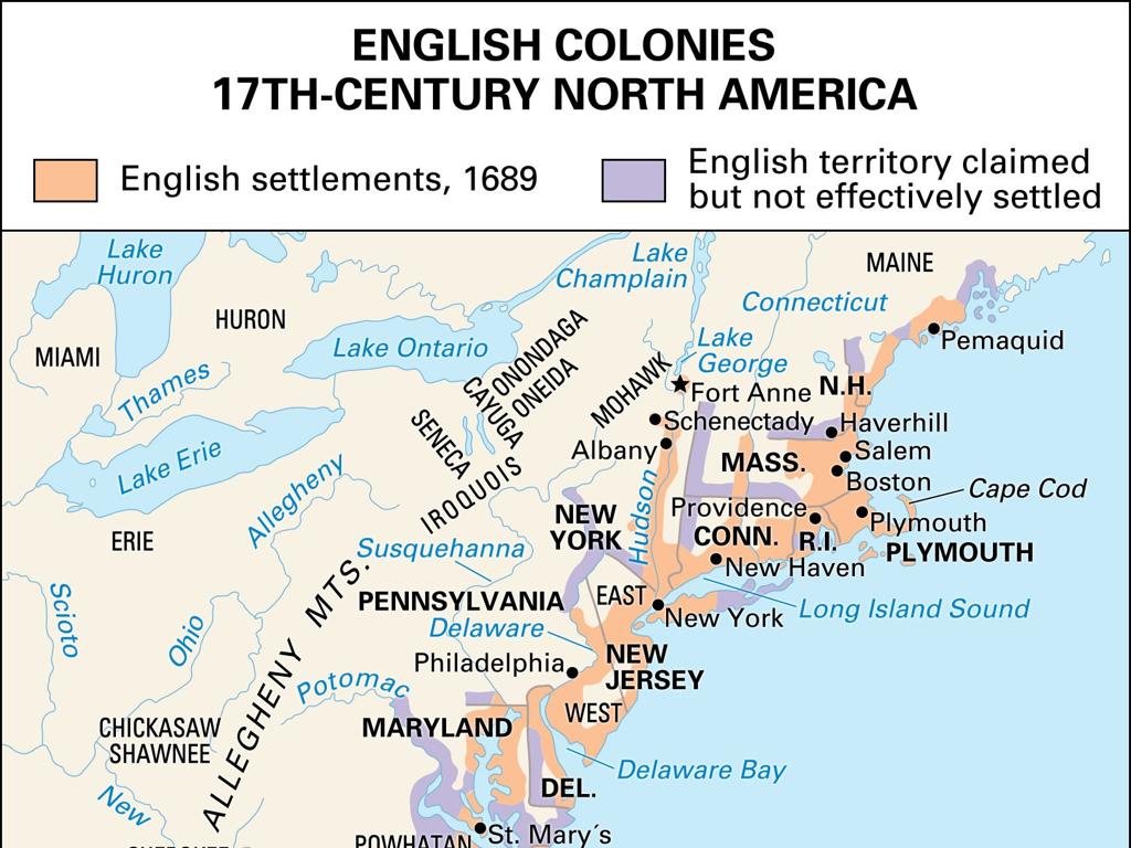 english colonies map