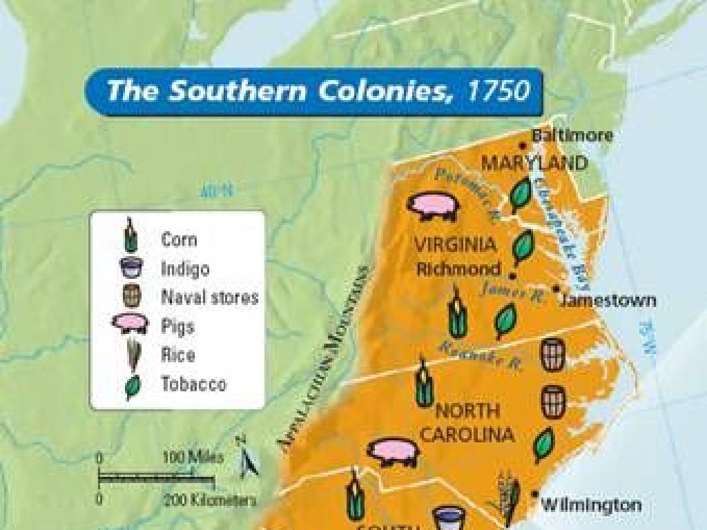 southern colonies 1750 map