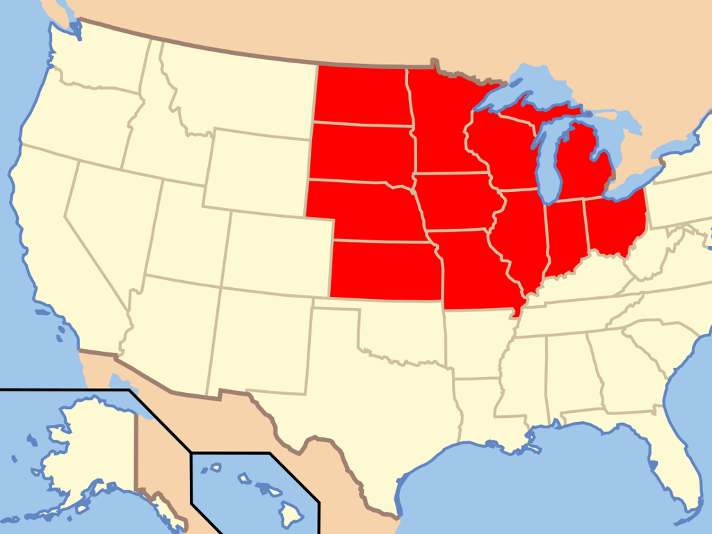 midwest states map