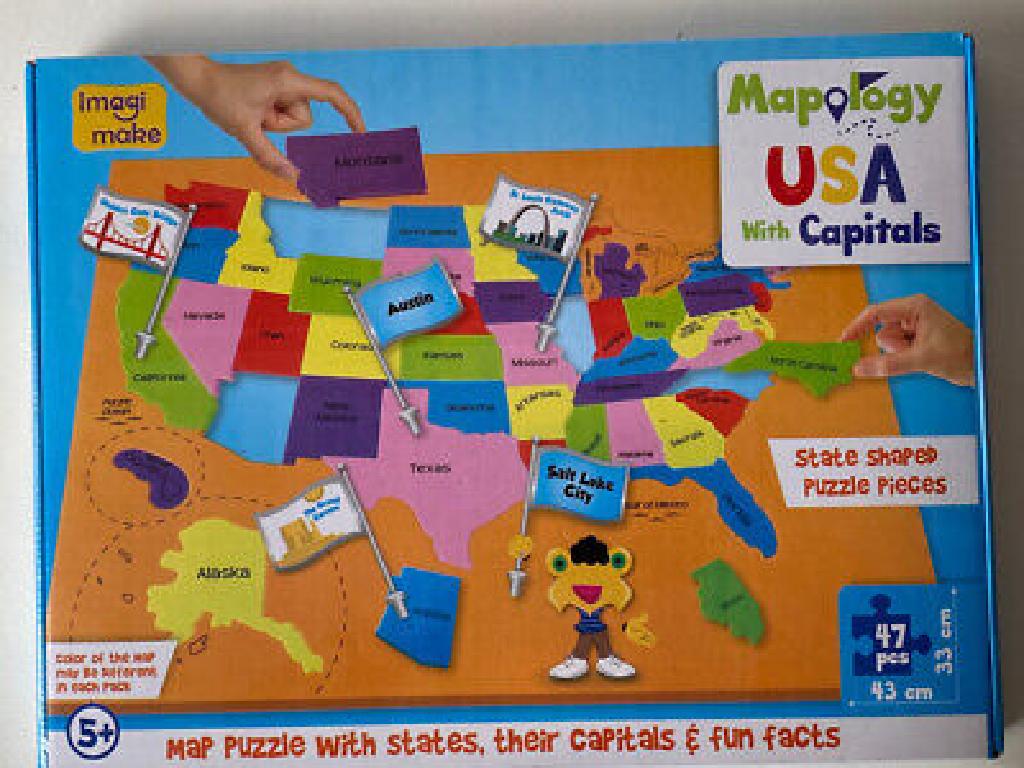 usa map puzzle capitals