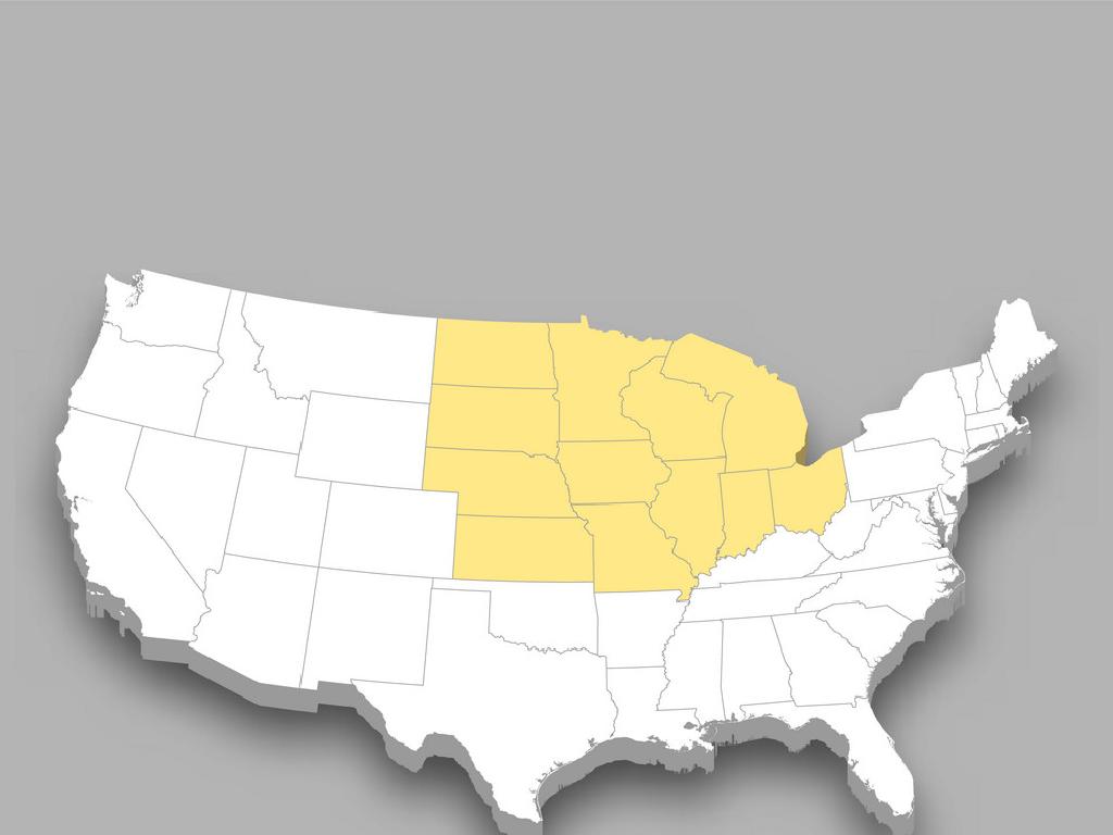 midwest states map