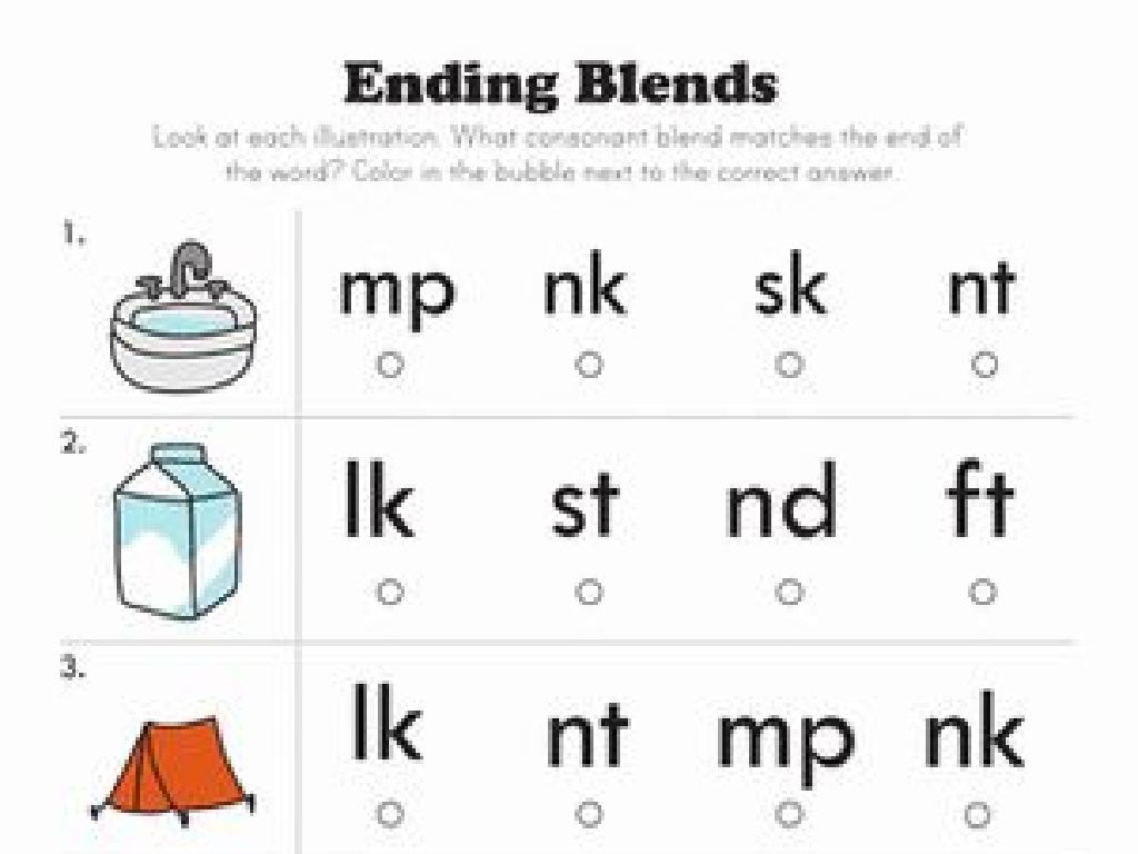 ending consonant blend match