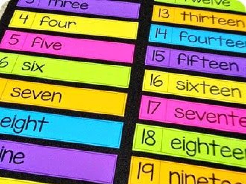 colorful number labels