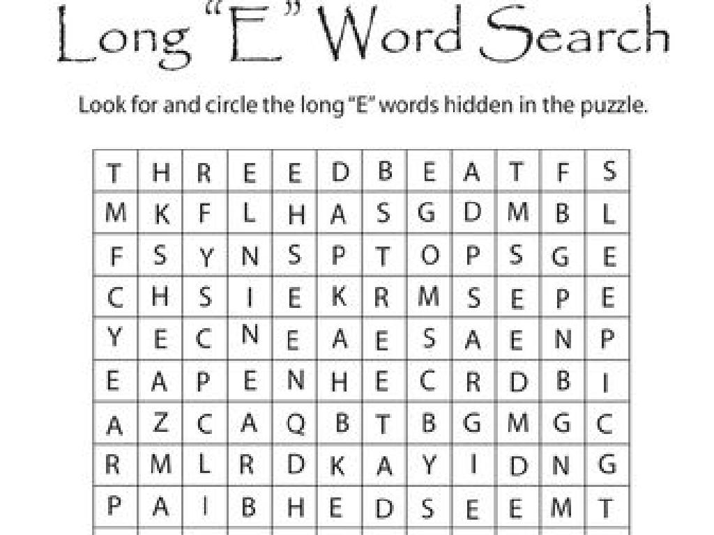 long e word search