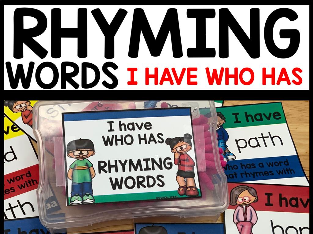 rhyming words cards