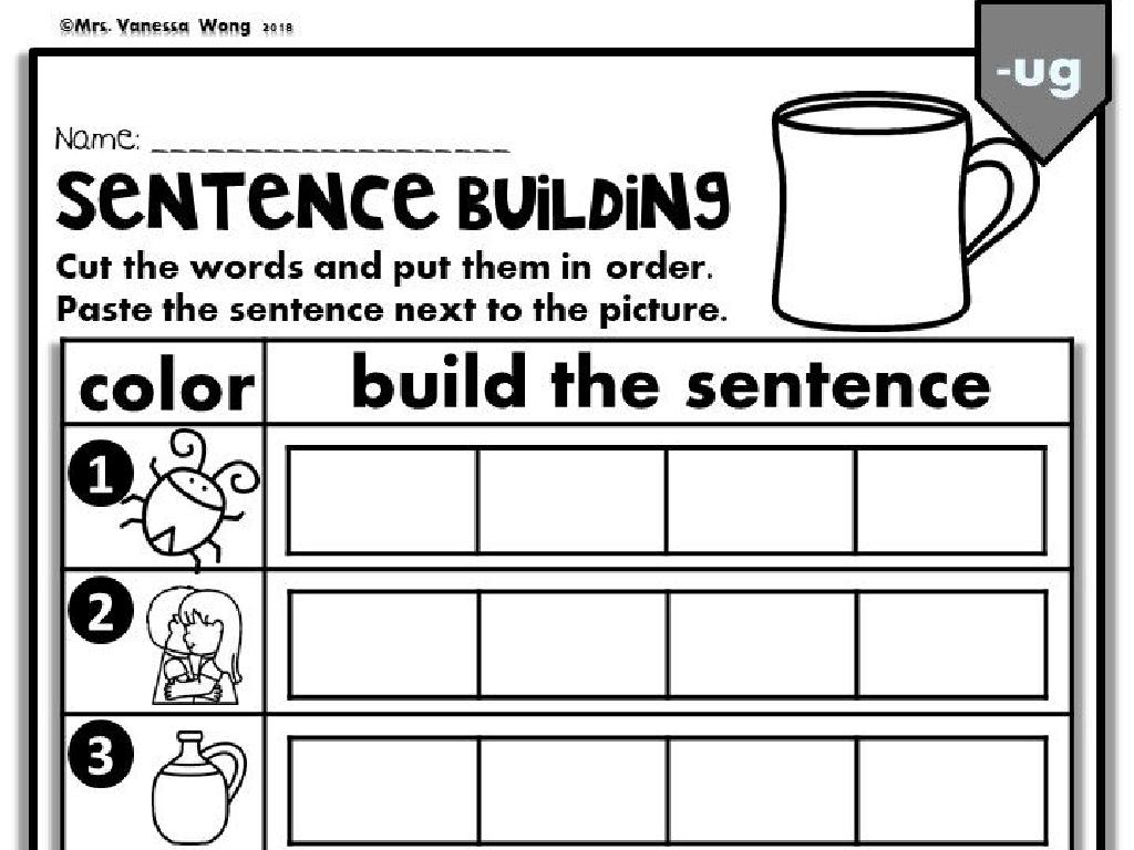 sentence building worksheet