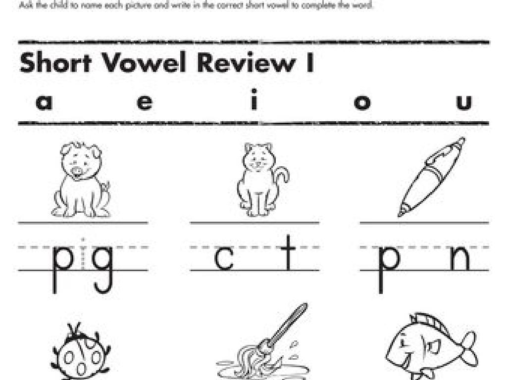 short vowel worksheet