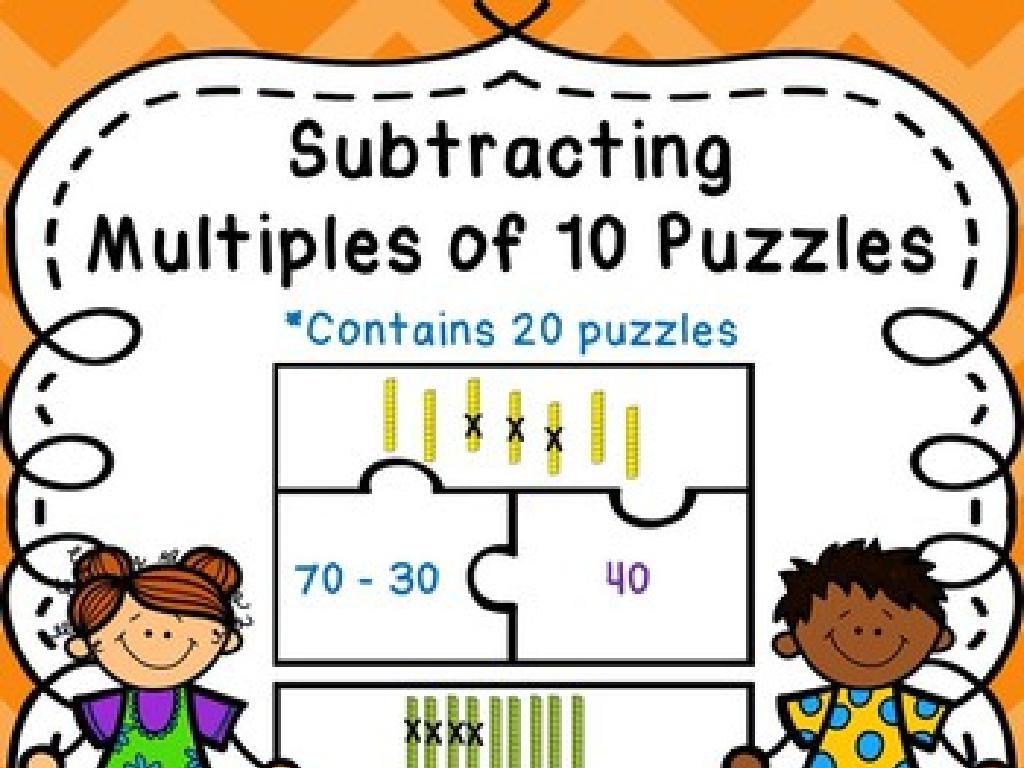 subtracting tens puzzles