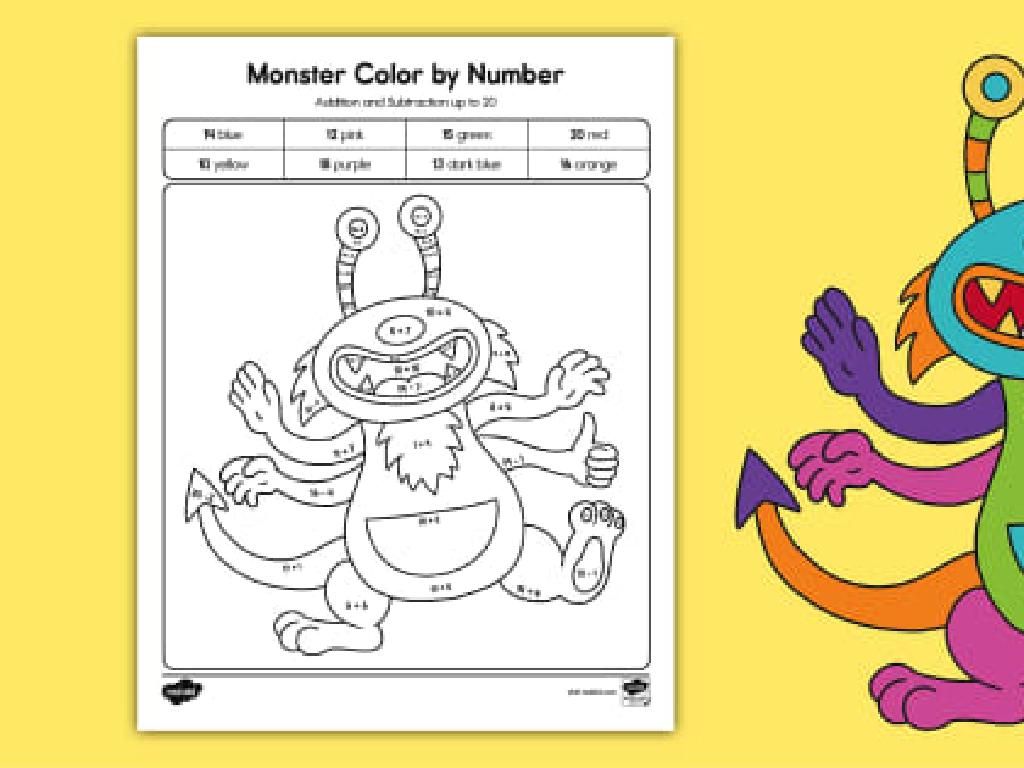 colorful monster coloring