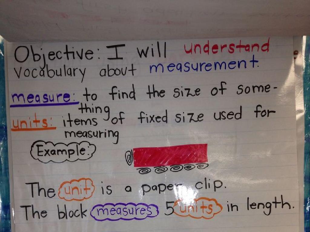 measurement vocabulary chart