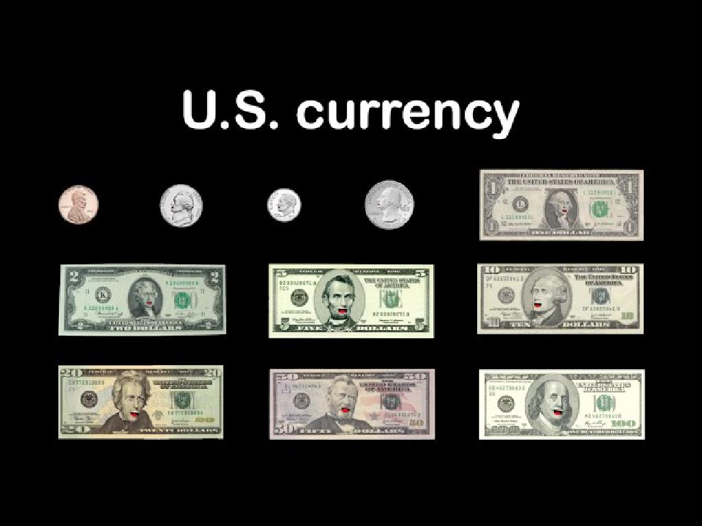 u.s. currency display