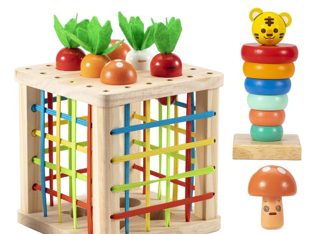 wooden vegetable toy set