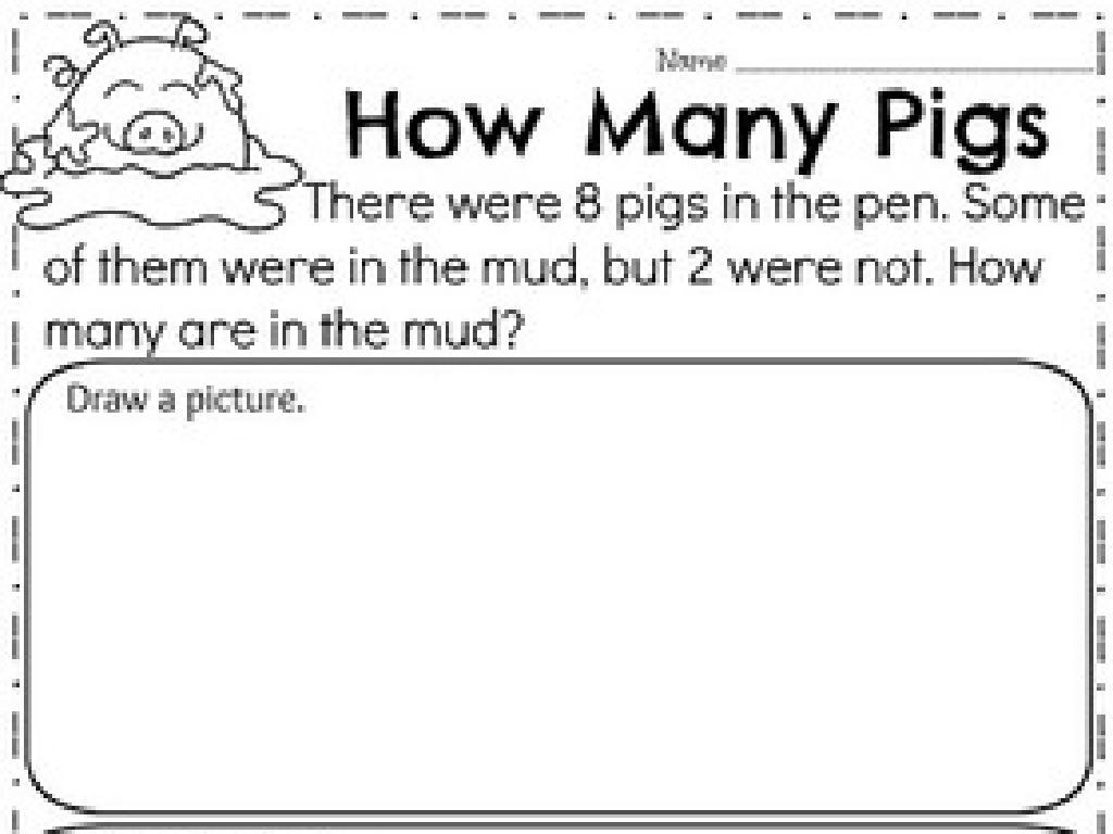 pigs counting worksheet