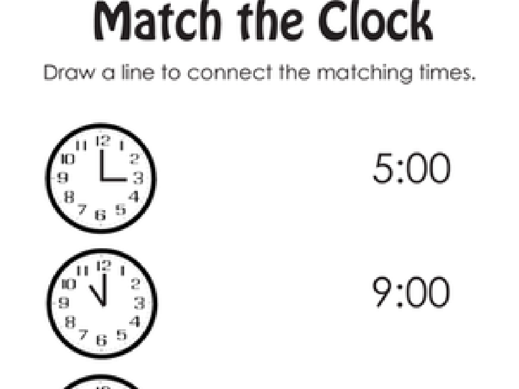 children clock time matching