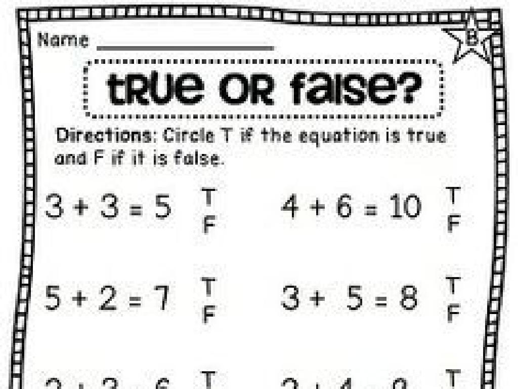 math true false questions