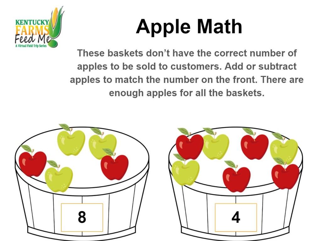 numbered apple baskets