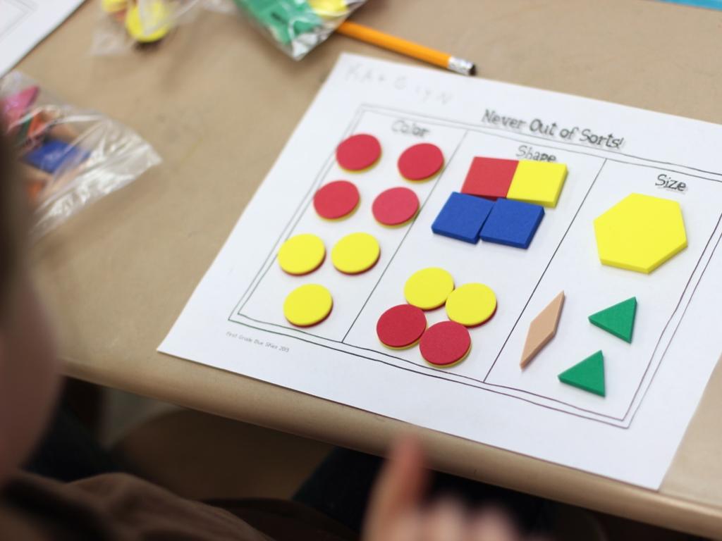 colored shape sorting