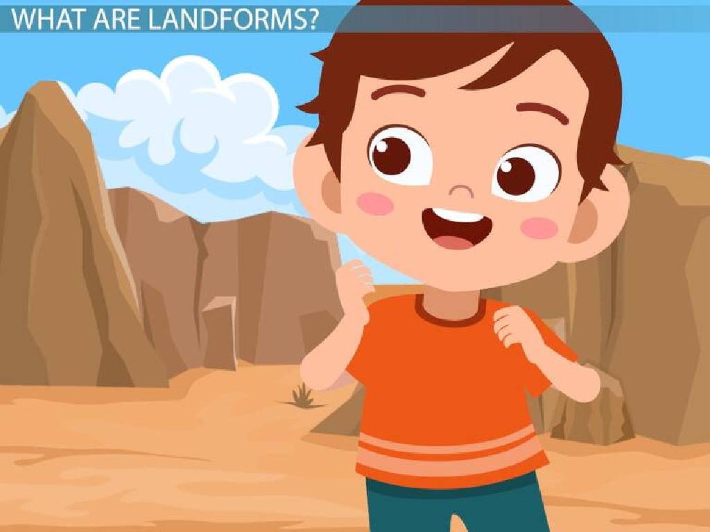 cartoon boy desert cliffs