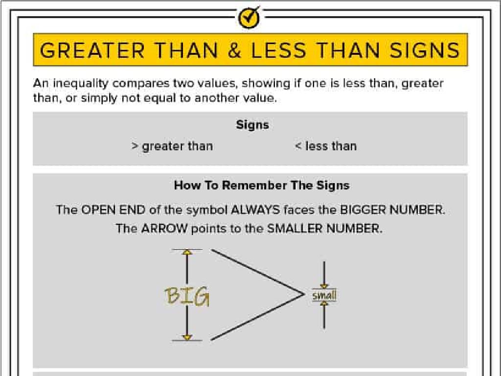 greater less signs infographic