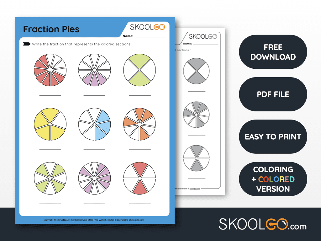 fraction pie worksheet