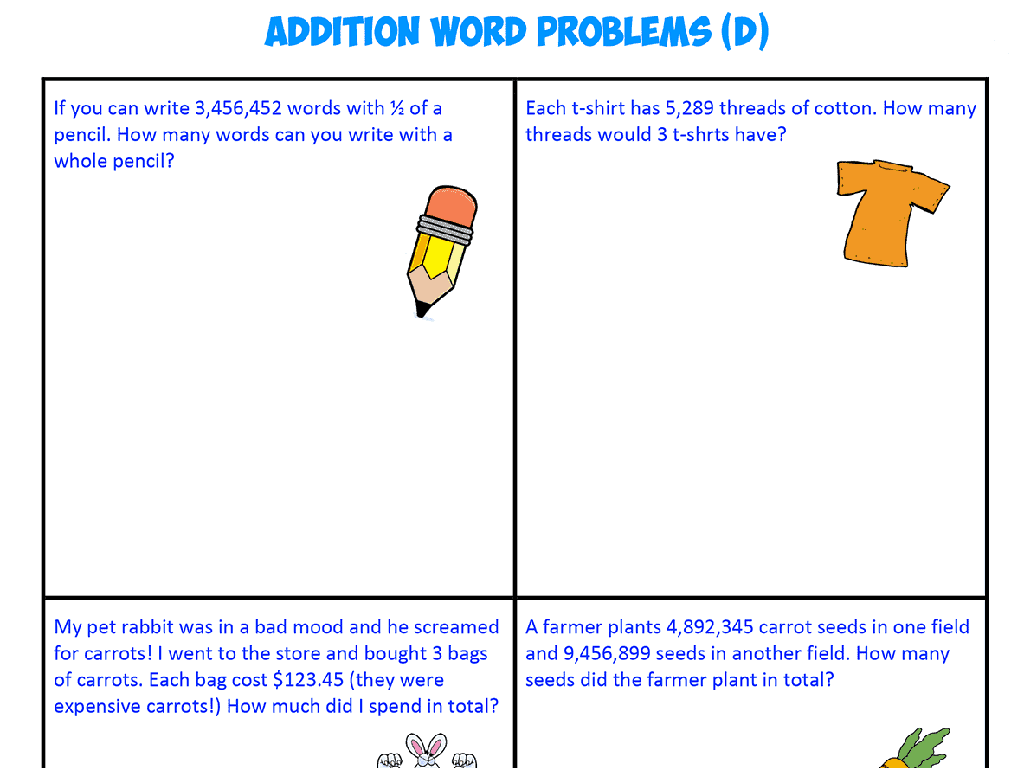 addition word problems