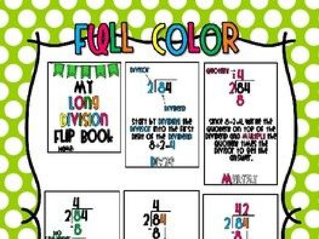 colorful long division infographic