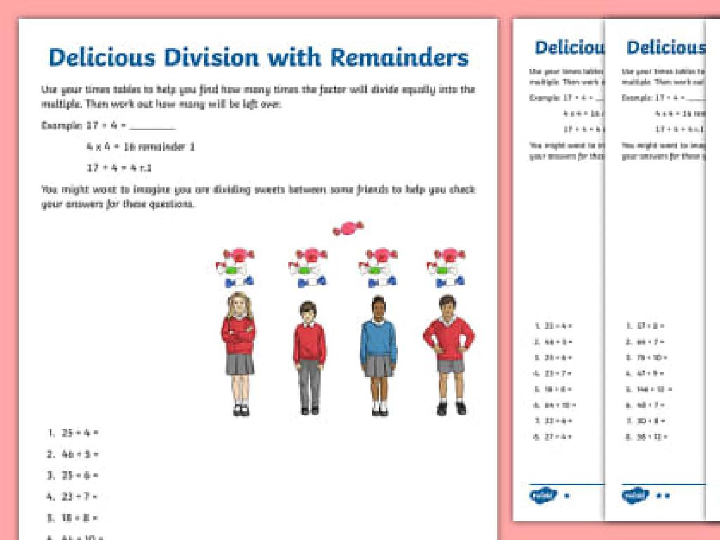 division remainders worksheet