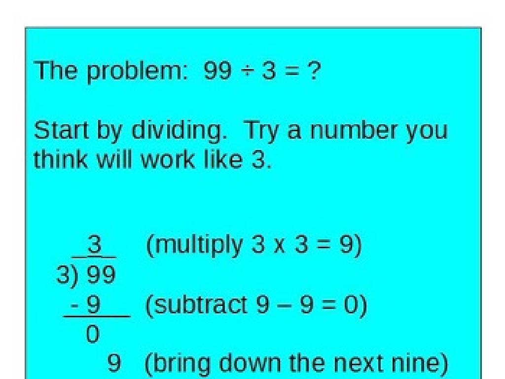 99 divided by 3