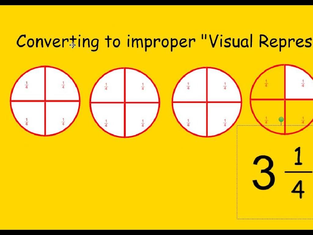 improper fractions circles