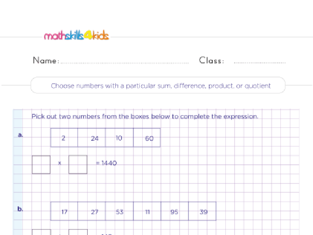 math worksheet template