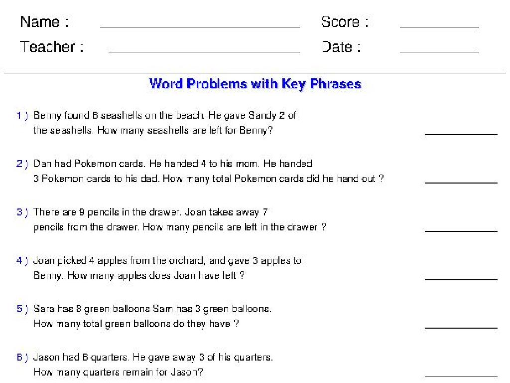 math worksheet problems