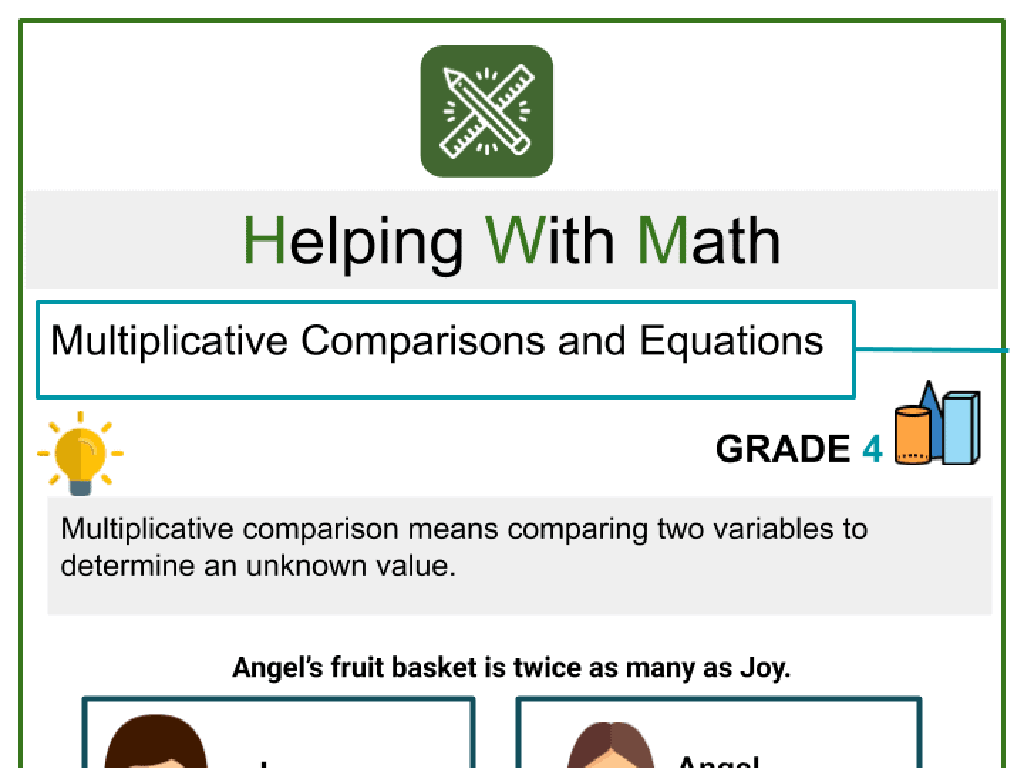 math lesson multiplication comparisons