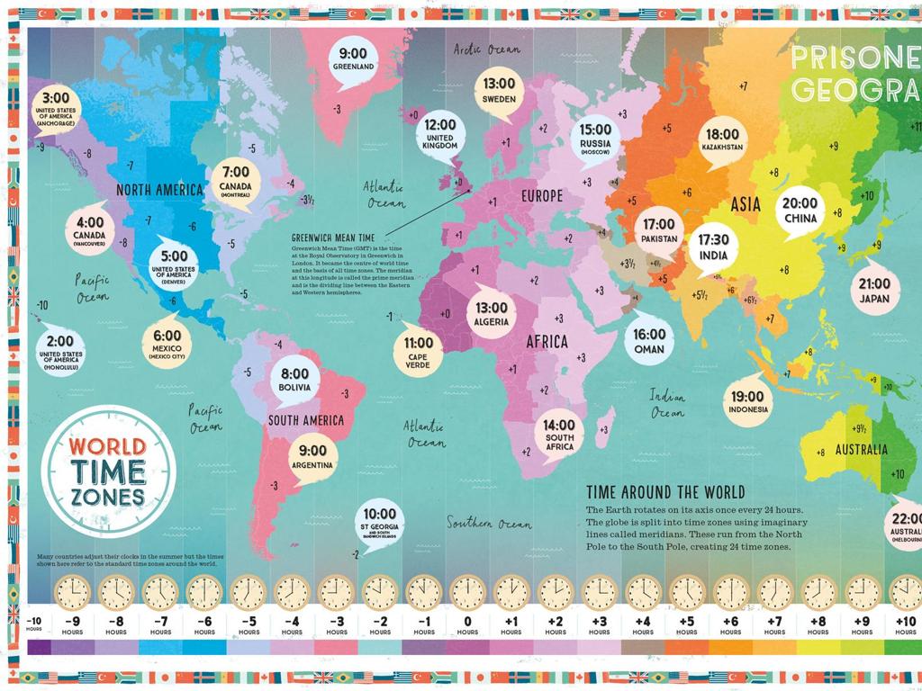 global time zones map