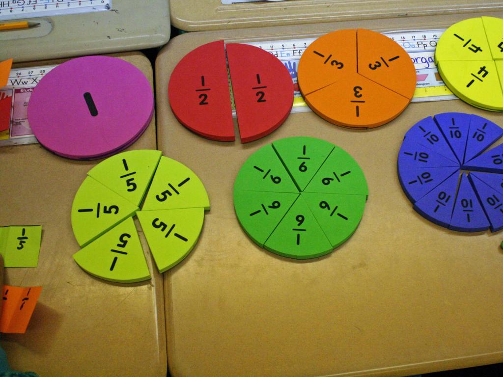 colorful fraction circles