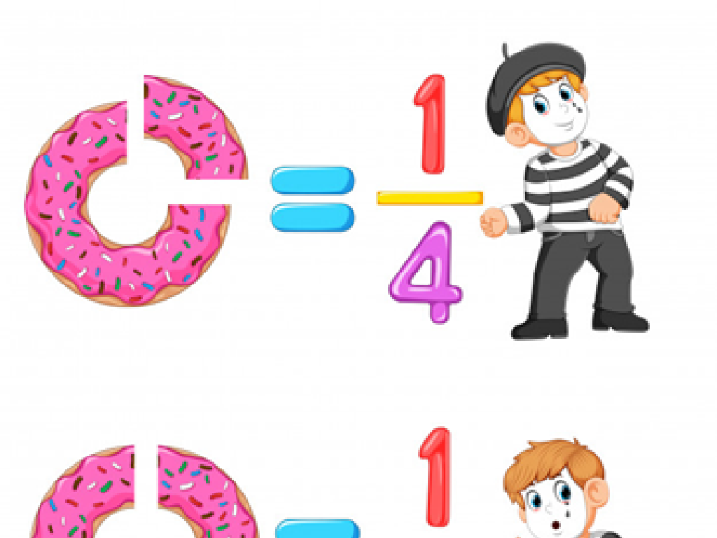 pink donut fraction mime