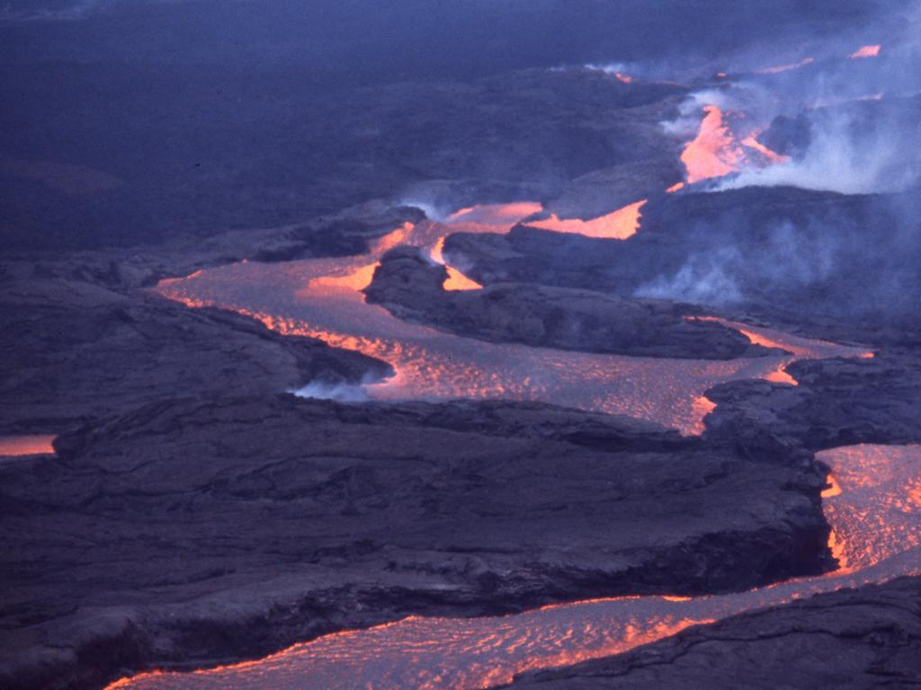 glowing lava streams