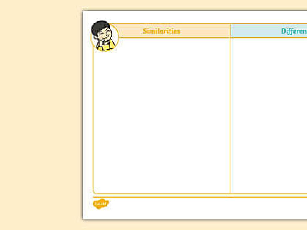 similarities differences chart