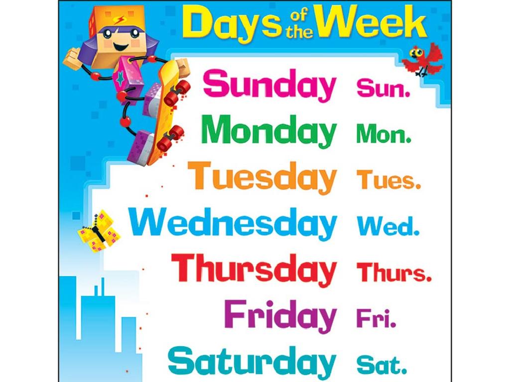 colorful week chart