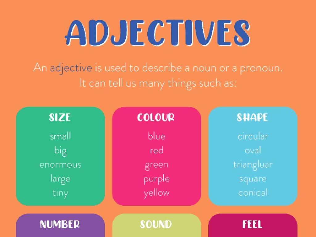 adjective characteristics infographic