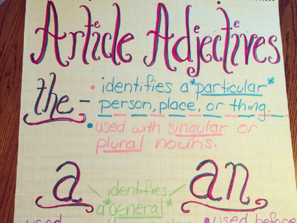 handwritten article adjectives