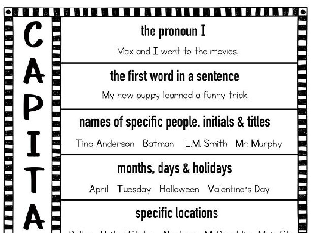 capitalization rules chart