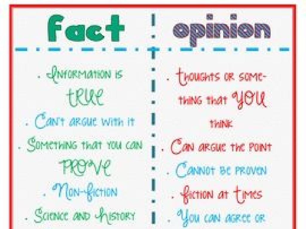 fact opinion chart