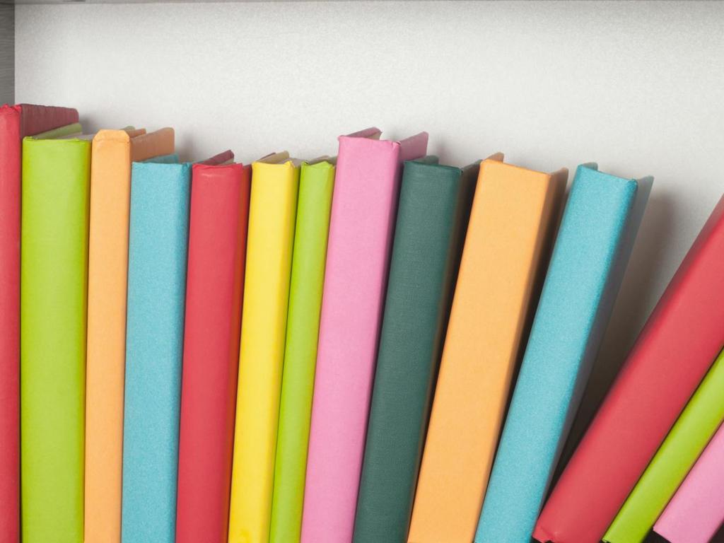 colorful bookshelf display