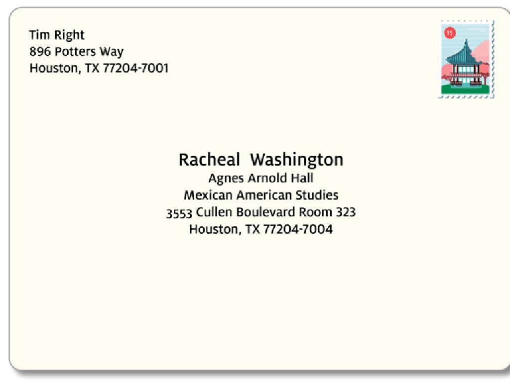 postage address label