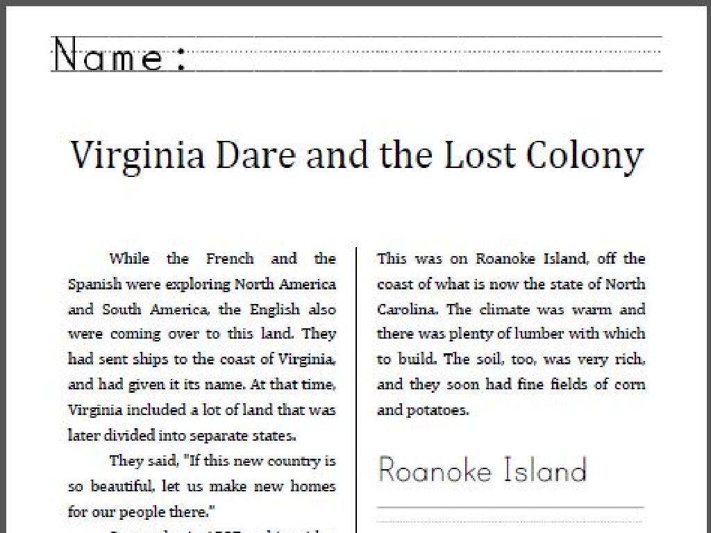 virginia dare lost colony