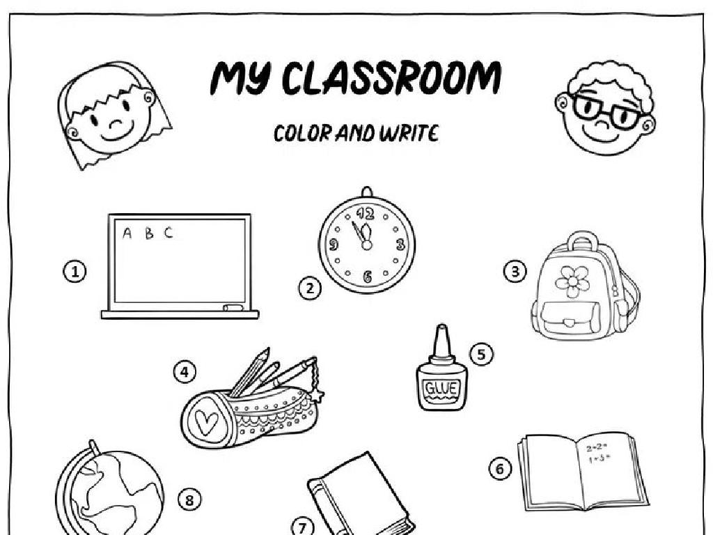 classroom objects coloring